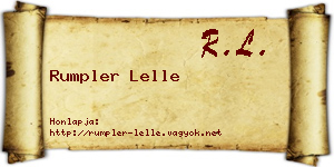 Rumpler Lelle névjegykártya